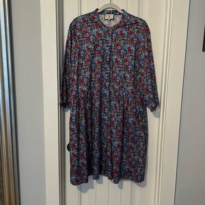 Floral multicolored knee length dress